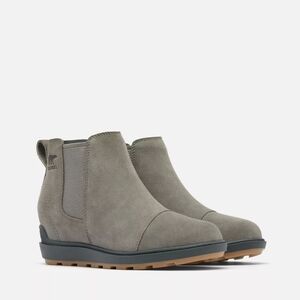 Sorel Suade Evie Chelsea Boot In Gray Quarry Grill Size 7
